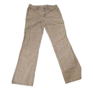 Womens Ann Taylor Loft Original Bootcut Beige Tan Corduroy Jeans Size 6 Waist 32